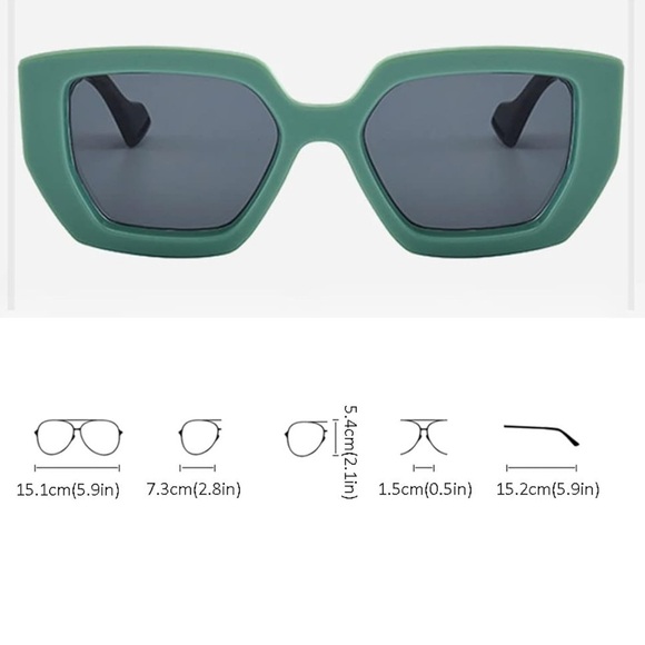 Vintage Fashion Square Women’s‎ Big Frame Sunglasses - Picture 8 of 8